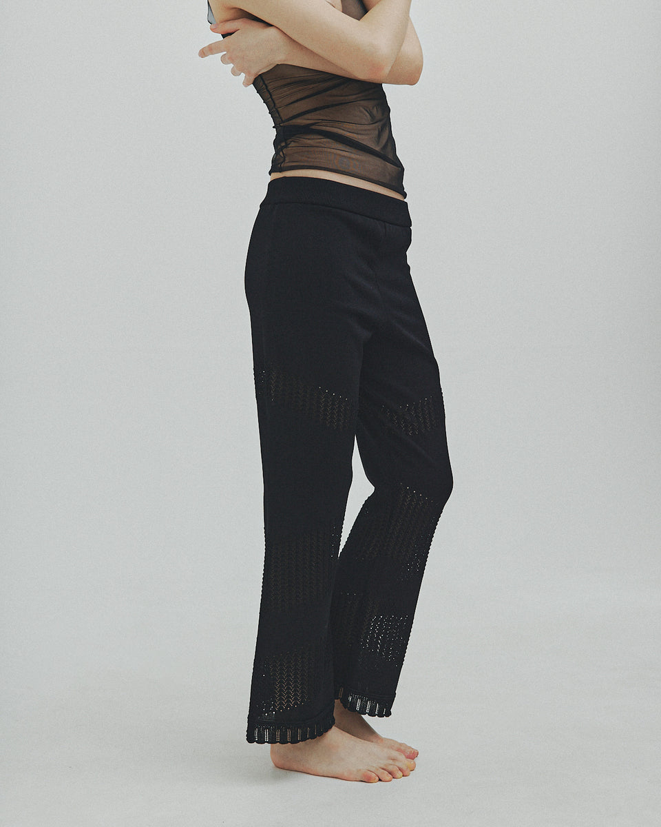 Lace Knit Pants Black – emilyoda