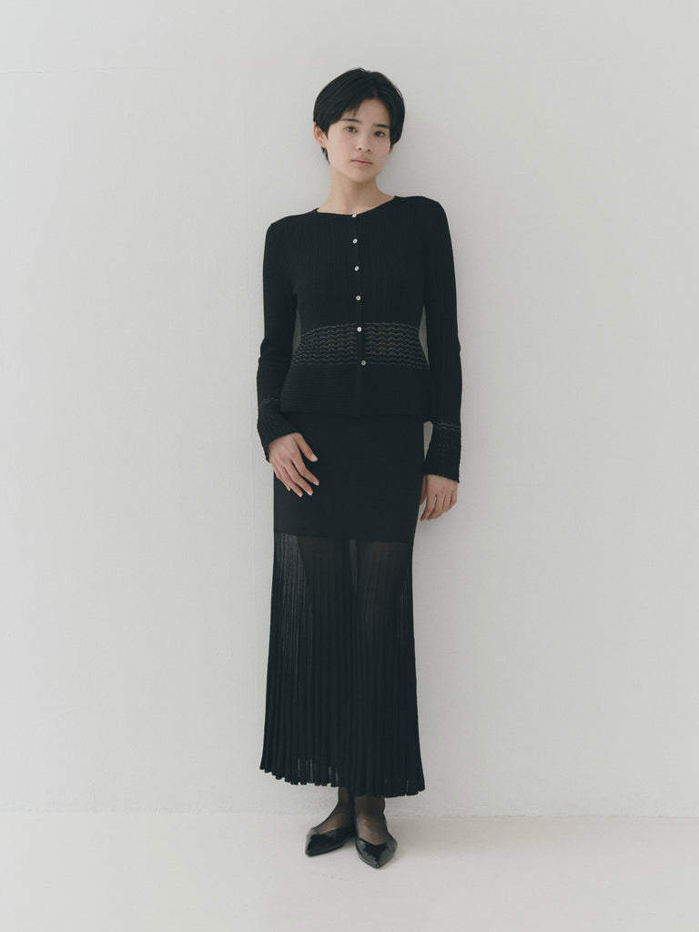 Pleated Maxi Skirt Black – emilyoda
